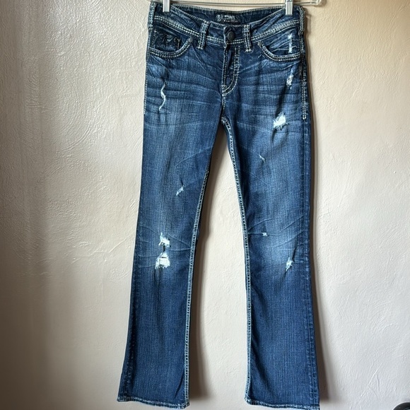 Silver Suki Flap Bootcut Jeans Size 27 - Picture 1 of 10